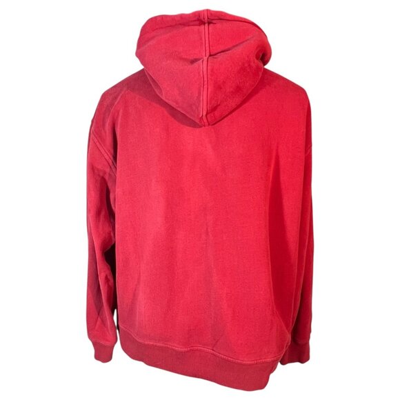 Tommy Hilfiger Red Hoodie sweatshirt Jacket Large full Zip spell Out men vTG Y2K - Picture 2 of 9